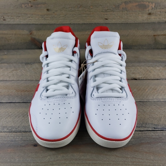 adidas Tyshawn Men's Leather Skate Casual Shoes White Red - Picture 5 of 11